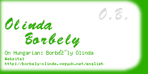 olinda borbely business card